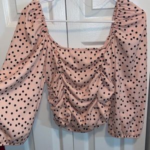 Francesca’s Spotted Rutched Top